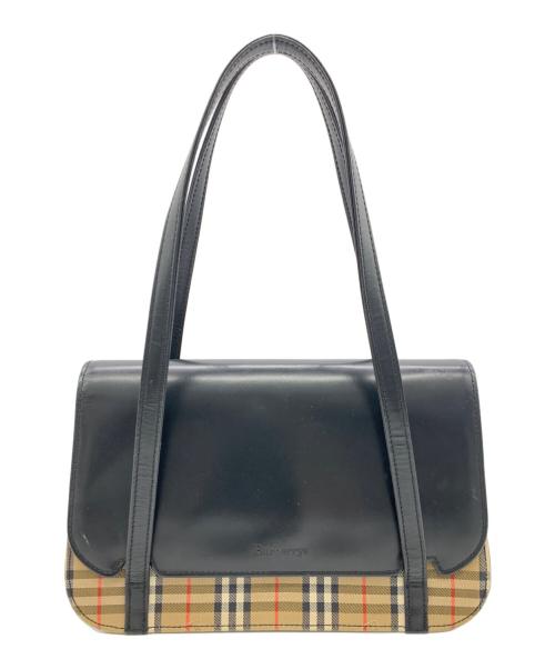 BURBERRY（バーバリー）BURBERRY (バーバリー) ハンドバッグ ブラック×ブラウンの古着・服飾アイテム