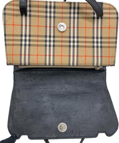 BURBERRY（バーバリー）BURBERRY (バーバリー) ハンドバッグ ブラック×ブラウンの古着・服飾アイテム