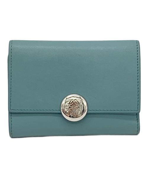 LOEWE（ロエベ）LOEWE (ロエベ) 3つ折り財布 ブルーの古着・服飾アイテム