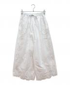 Adam et Ropeアダム エ ロペ）の古着「エンブロイダリーレースイージーパンツ」｜ホワイト