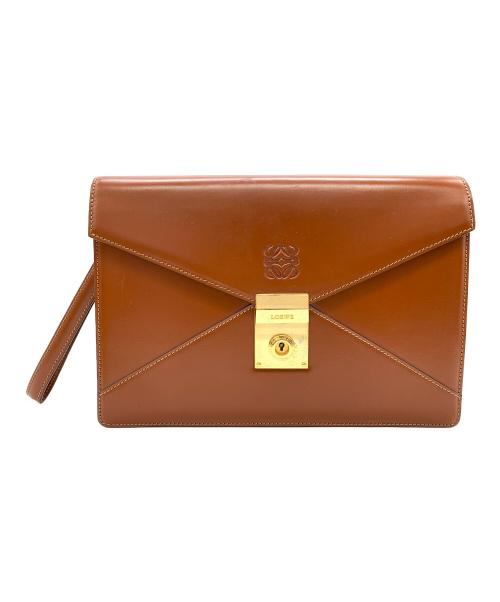LOEWE（ロエベ）LOEWE (ロエベ) クラッチバッグ ブラウンの古着・服飾アイテム