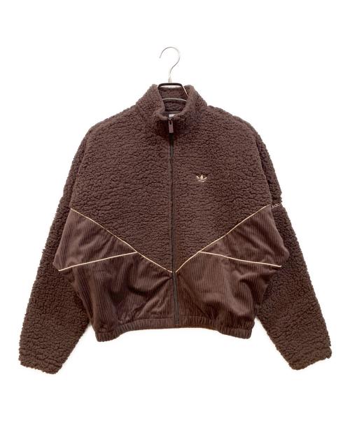 adidas（アディダス）adidas (アディダス) コーデュロイ フリースミックス ジャケット ブラウン サイズ:L 未使用品の古着・服飾アイテム