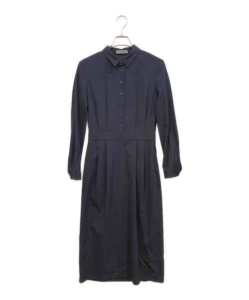 JIL SANDER（ジルサンダー）JIL SANDER (ジルサンダー) 長袖ワンピース ネイビー サイズ:34の古着・服飾アイテム