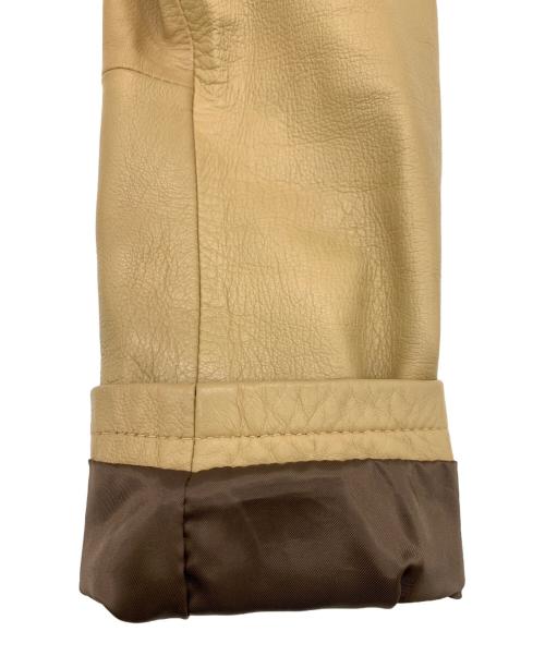 moussy（マウジー）moussy (マウジー) ダブルライダースジャケット ベージュ サイズ:FREEの古着・服飾アイテム