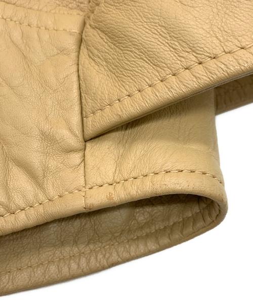 moussy（マウジー）moussy (マウジー) ダブルライダースジャケット ベージュ サイズ:FREEの古着・服飾アイテム