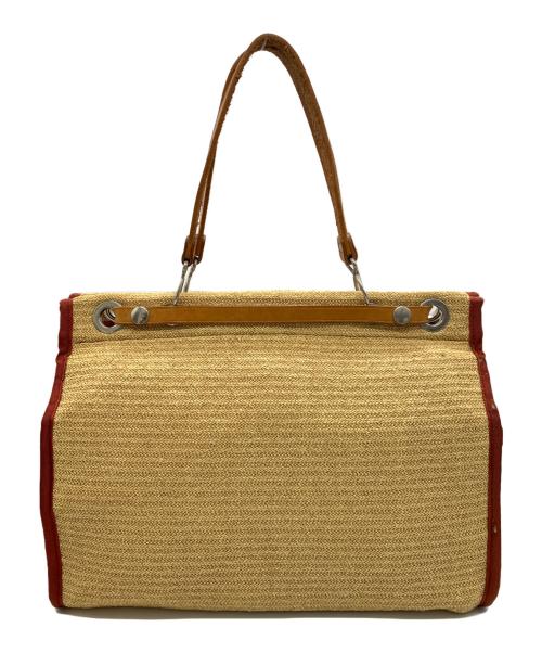 PORTER GIRL（ポーターガール）PORTER GIRL (ポーターガール) マルシェサックトートバッグ ベージュ×レッドの古着・服飾アイテム