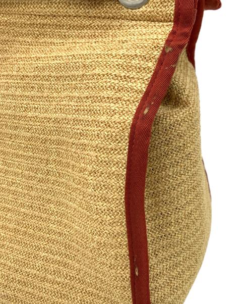 PORTER GIRL（ポーターガール）PORTER GIRL (ポーターガール) マルシェサックトートバッグ ベージュ×レッドの古着・服飾アイテム