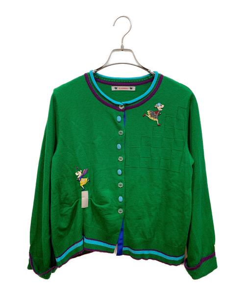 OLLEBOREBLA（アルベロベロ）OLLEBOREBLA (アルベロベロ) 薄手カーディガン グリーン サイズ:表記なしの古着・服飾アイテム