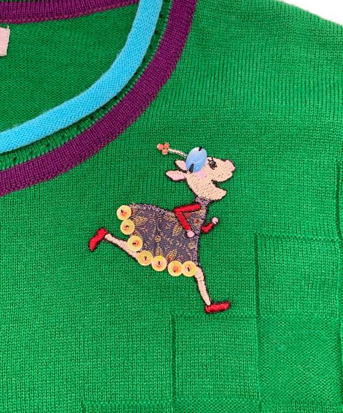 OLLEBOREBLA（アルベロベロ）OLLEBOREBLA (アルベロベロ) 薄手カーディガン グリーン サイズ:表記なしの古着・服飾アイテム