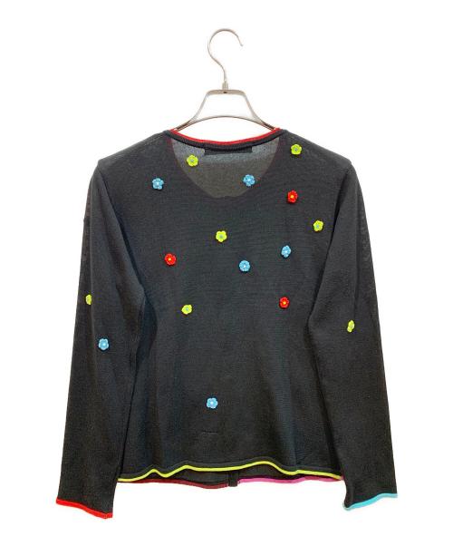 OLLEBOREBLA（アルベロベロ）OLLEBOREBLA (アルベロベロ) 薄手カーディガン ブラック サイズ:表記なしの古着・服飾アイテム