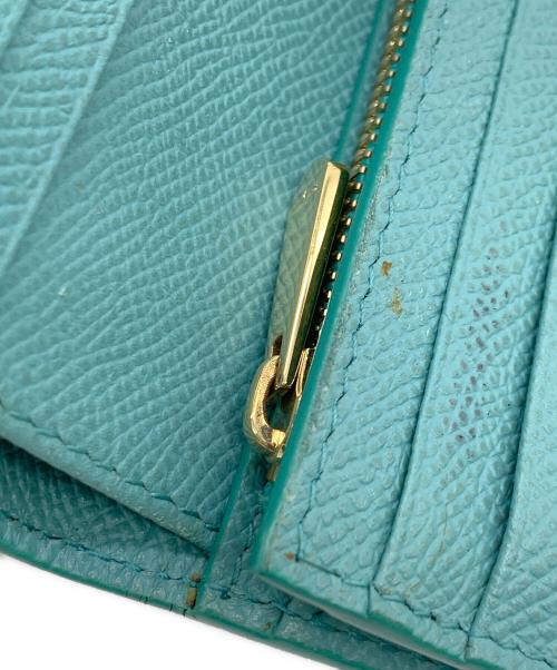 Salvatore Ferragamo（サルヴァトーレ フェラガモ）Salvatore Ferragamo (サルヴァトーレ フェラガモ) ヴァラリボン 2つ折り財布 エメラルドグリーンの古着・服飾アイテム