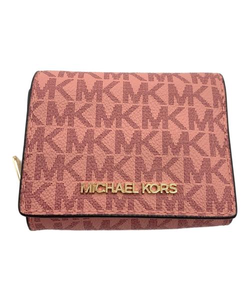 MICHAEL KORS（マイケル・コース）MICHAEL KORS (マイケル・コース) 3つ折り財布 ピンクの古着・服飾アイテム