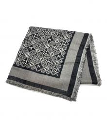 LOUIS VUITTON（ルイ ヴィトン）の古着「ショール・モノグラム SINCE 1854」｜ブラック×グレー