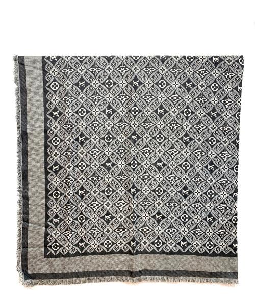 LOUIS VUITTON（ルイ ヴィトン）LOUIS VUITTON (ルイ ヴィトン) ショール・モノグラム SINCE 1854 ブラック×グレーの古着・服飾アイテム