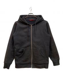 SUPREME（シュプリーム）の古着「ロゴテープジップパーカー」｜ブラック