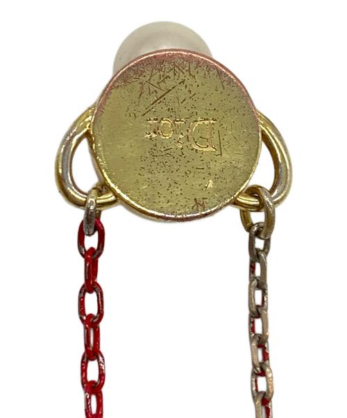 Christian Dior（クリスチャン ディオール）Christian Dior (クリスチャン ディオール) フェイクパールブレスレット レッド×ゴールドの古着・服飾アイテム