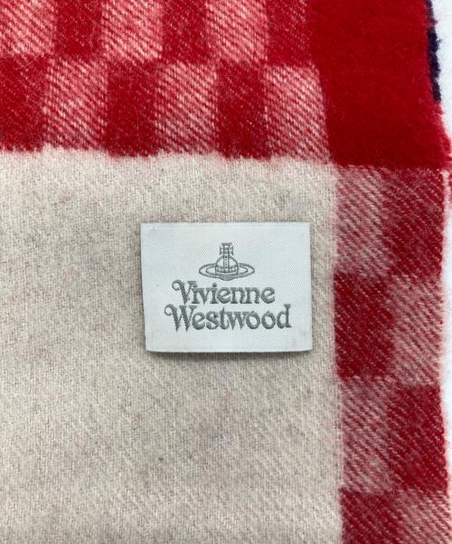 Vivienne Westwood（ヴィヴィアンウエストウッド）Vivienne Westwood (ヴィヴィアンウエストウッド) マフラー ネイビー×レッドの古着・服飾アイテム