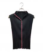 PLEATS PLEASEプリーツプリーズ）の古着「ノースリーブカットソー」｜ブラック
