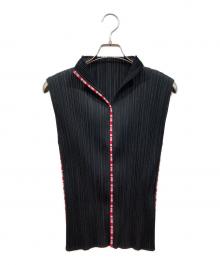 PLEATS PLEASE（プリーツプリーズ）の古着「ノースリーブカットソー」｜ブラック