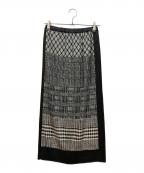 ISSEY MIYAKEイッセイミヤケ）の古着「ロングスカート」｜ホワイト×ブラック