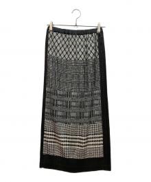 ISSEY MIYAKE（イッセイミヤケ）の古着「ロングスカート」｜ホワイト×ブラック