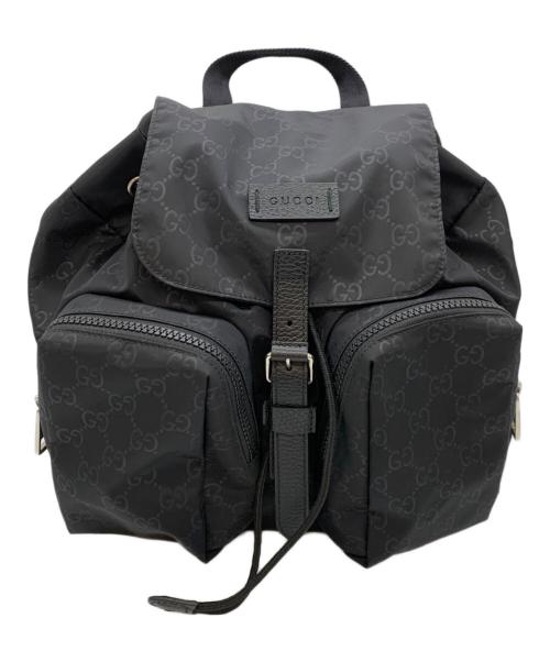 GUCCI（グッチ）GUCCI (グッチ) フラップバッグパック ブラックの古着・服飾アイテム