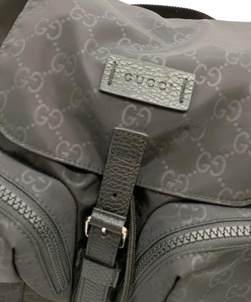GUCCI（グッチ）GUCCI (グッチ) フラップバッグパック ブラックの古着・服飾アイテム