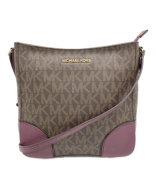 MICHAEL KORS（マイケル・コース）MICHAEL KORS (マイケル・コース) ショルダーバッグ ブラウン×パープルの古着・服飾アイテム