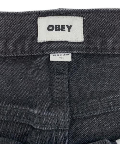 OBEY（オベイ）OBEY (オベイ) プリントデニムパンツ ブラック サイズ:33の古着・服飾アイテム