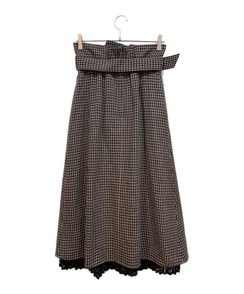 Lily Brown（リリーブラウン）Lily Brown (リリーブラウン) 異素材切り替えスカート ブラック サイズ:Fの古着・服飾アイテム