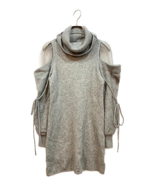 Snidel（スナイデル）Snidel (スナイデル) シースルーショルダーミニニットワンピース グレー サイズ:Fの古着・服飾アイテム
