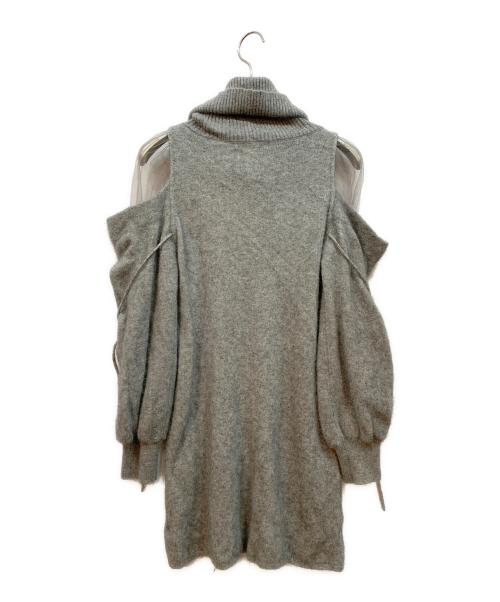 Snidel（スナイデル）Snidel (スナイデル) シースルーショルダーミニニットワンピース グレー サイズ:Fの古着・服飾アイテム