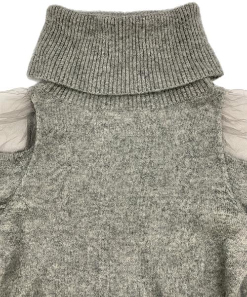 Snidel（スナイデル）Snidel (スナイデル) シースルーショルダーミニニットワンピース グレー サイズ:Fの古着・服飾アイテム