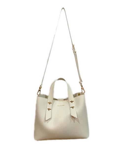 CHARLES & KEITH（チャールズアンドキース）CHARLES & KEITH (チャールズアンドキース) シャナイア ダブルハンドルスラウチーバッグ ホワイトの古着・服飾アイテム
