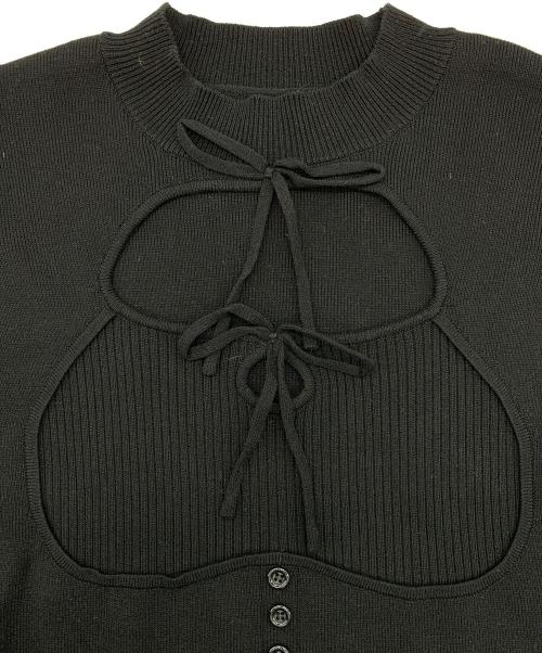 darich（ダーリッチ）darich (ダーリッチ) フロントオープンニットミニワンピース ブラック サイズ:Freeの古着・服飾アイテム
