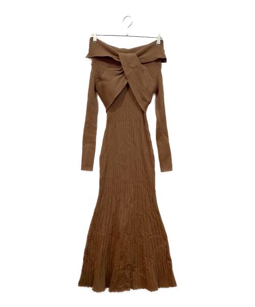 darich（ダーリッチ）darich (ダーリッチ) 長袖ワンピース ブラウン サイズ:Fの古着・服飾アイテム