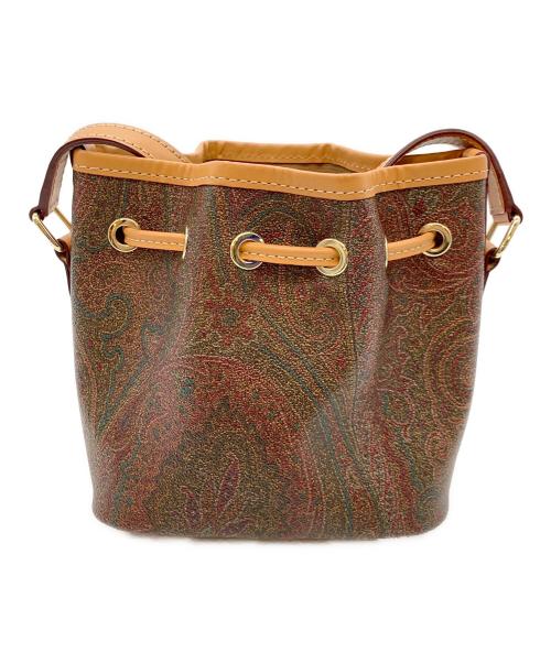 ETRO（エトロ）ETRO (エトロ) 巾着ショルダーバッグ ブラウン×ベージュの古着・服飾アイテム