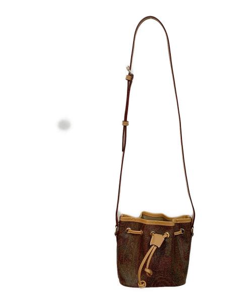 ETRO（エトロ）ETRO (エトロ) 巾着ショルダーバッグ ブラウン×ベージュの古着・服飾アイテム
