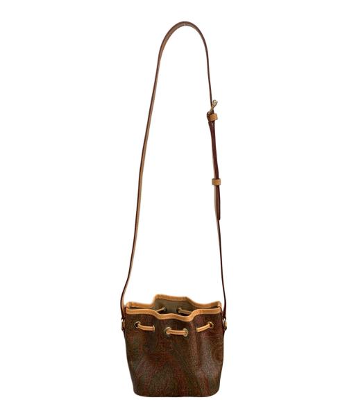 ETRO（エトロ）ETRO (エトロ) 巾着ショルダーバッグ ブラウン×ベージュの古着・服飾アイテム