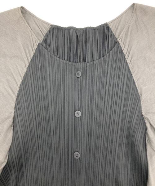 PLEATS PLEASE（プリーツプリーズ）PLEATS PLEASE (プリーツプリーズ) レアースリーブ半袖ブラウス ブラック サイズ:3の古着・服飾アイテム