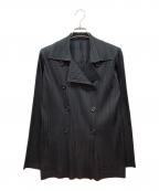 PLEATS PLEASEプリーツプリーズ）の古着「プリーツダブルジャケット」｜ブラック