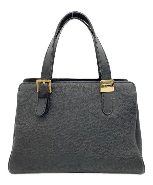 Burberry's（バーバリー）Burberry's (バーバリー) レザーハンドバッグ ブラックの古着・服飾アイテム