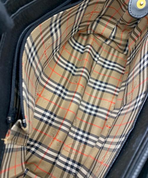 Burberry's（バーバリー）Burberry's (バーバリー) レザーハンドバッグ ブラックの古着・服飾アイテム