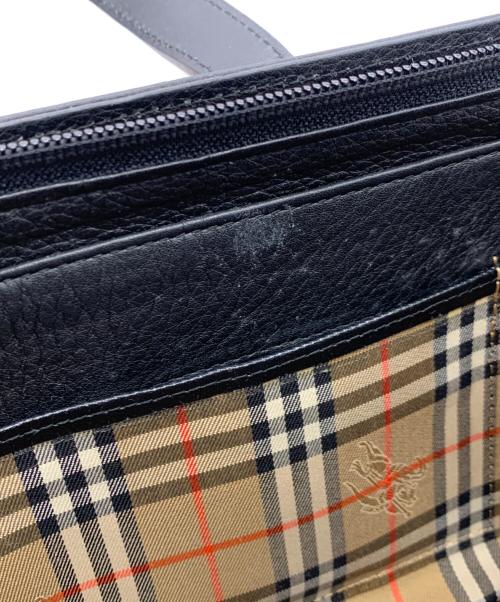 Burberry's（バーバリー）Burberry's (バーバリー) レザーハンドバッグ ブラックの古着・服飾アイテム