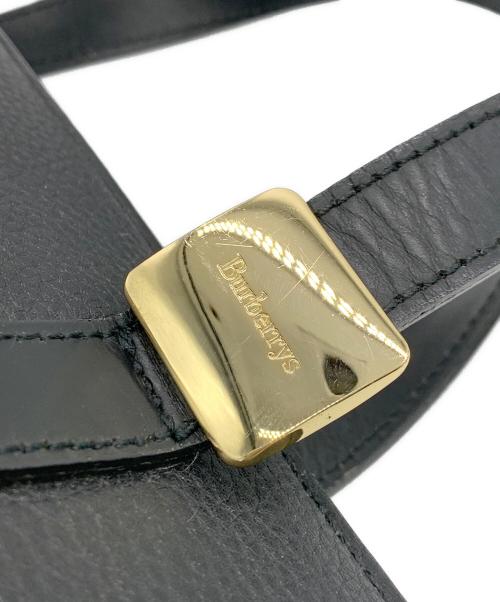 Burberry's（バーバリー）Burberry's (バーバリー) レザーハンドバッグ ブラックの古着・服飾アイテム