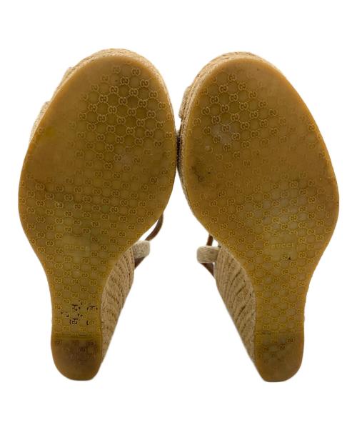 GUCCI（グッチ）GUCCI (グッチ) GG柄 エスパドリーユ　ウェッジソールサンダル ベージュ サイズ:35 1/2の古着・服飾アイテム