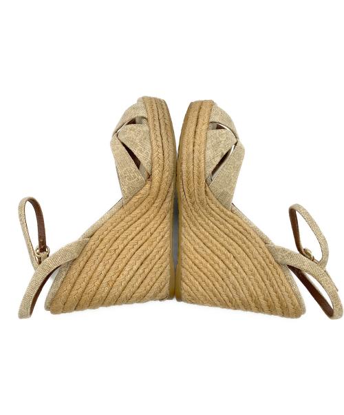 GUCCI（グッチ）GUCCI (グッチ) GG柄 エスパドリーユ　ウェッジソールサンダル ベージュ サイズ:35 1/2の古着・服飾アイテム