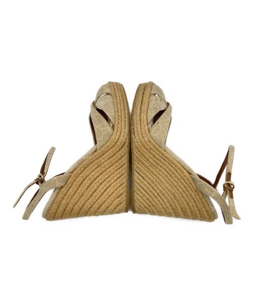 GUCCI（グッチ）GUCCI (グッチ) GG柄 エスパドリーユ　ウェッジソールサンダル ベージュ サイズ:35 1/2の古着・服飾アイテム