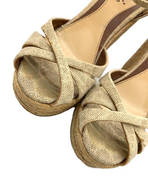 GUCCI（グッチ）GUCCI (グッチ) GG柄 エスパドリーユ　ウェッジソールサンダル ベージュ サイズ:35 1/2の古着・服飾アイテム