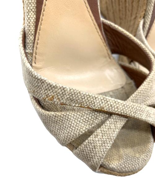 GUCCI（グッチ）GUCCI (グッチ) GG柄 エスパドリーユ　ウェッジソールサンダル ベージュ サイズ:35 1/2の古着・服飾アイテム